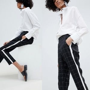 ASOS grid check side stripe pants